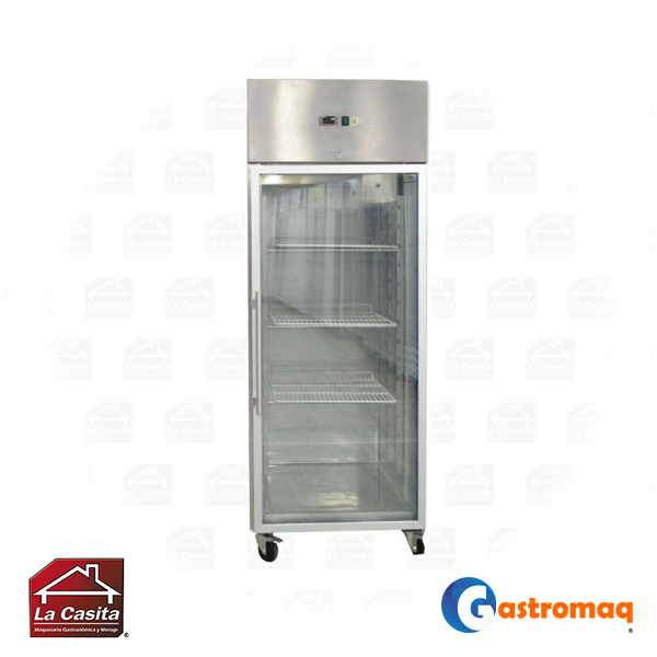 Refrigerador Industrial 1 Puerta Vidrio 685 Lts. Frío Forzado Gastromaq