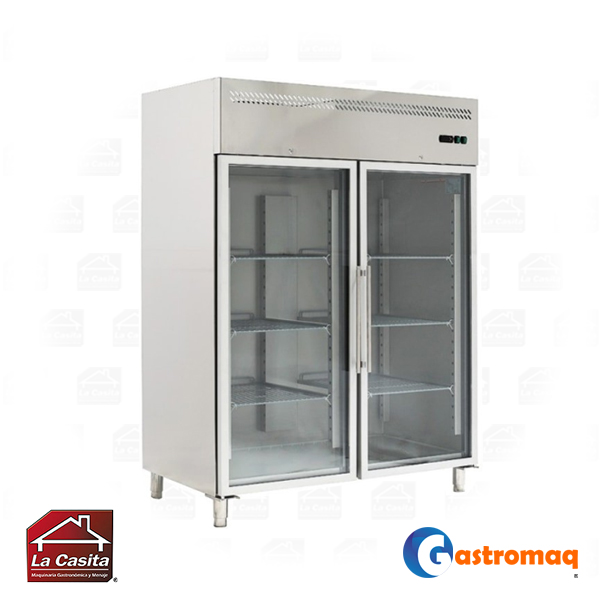 Refrigerador Industrial 2 Puertas Vidrio 1477 lts. Frío Forzado Gastromaq