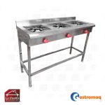 Anafe a Gas 3 Platos Alto 30×30 cms. Gastromaq