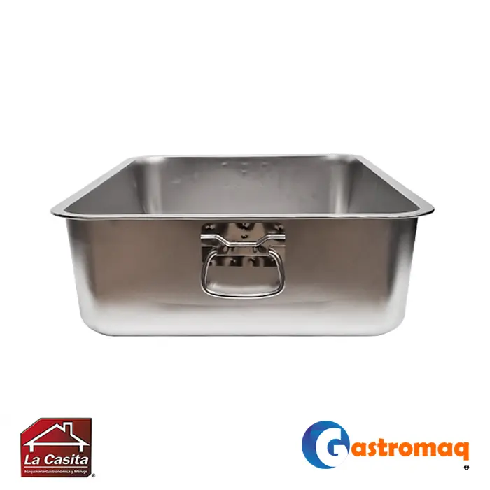 Asadera-Con-Asas-60x40x7-cm.-Acero-Inoxidable-Gastromaq Asadera Con Asas 60x40x7 cm. Acero Inoxidable Gastromaq - Imagen 1