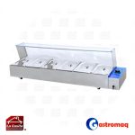 Baño María 6 Depósitos 1/2 Vidrio Recto Gastromaq