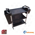 Carro servicio multiuso 3 niveles 79x49 cm con contenedor Gastromaq