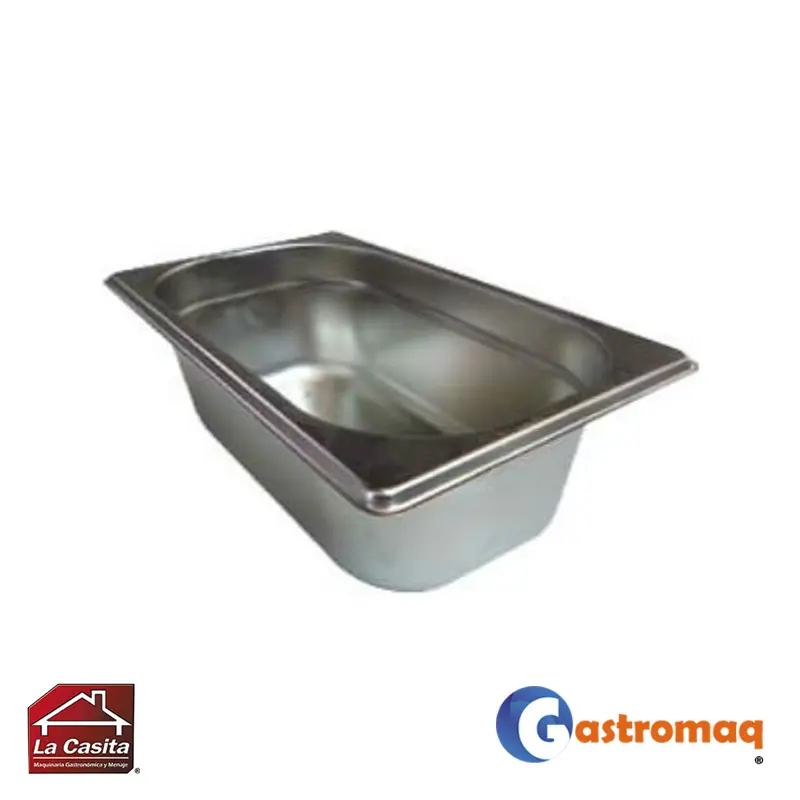 Depósito-Acero-GN-1-4-x10,-16.2×26.5×10-cm.-Gastromaq Depósito Acero GN 1/4 x10, 16.2×26.5×10 cm. Gastromaq - Imagen 1