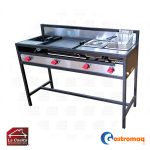 Lonchera 4 funciones - Freidora, Baño Maria, Fogón y Churrasquera 45x45 cm. Gastromaq