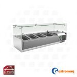 Salsera Refrigerada Sobremesa 1.2 mts. 4 Depositos GN 1/3x3+GN1/2x1 Gastromaq