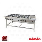 Anafe Industrial 8 Quemadores 35x35 cms. Con Churrasquera