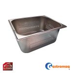 Deposito acero GN 1/2 x15. 26.5 x 32.5 x15 cm. perforado Gastromaq