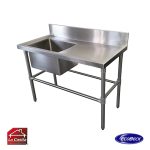 Lavafondo 1 Depósito Secador Derecho 120x60x90 cm. Ecobeck