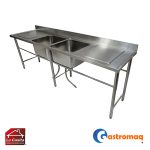 Lavafondos 2 Recipientes 2 Secadores 250x66x85 cm. Gastromaq