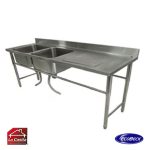 Lavafondos 2 Recipientes Secador Derecho 145x60x90 cm. Ecobeck