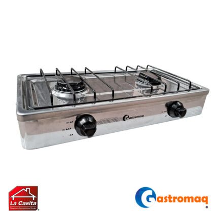 Cocina 2 Platos Acero A Gas Gastromaq