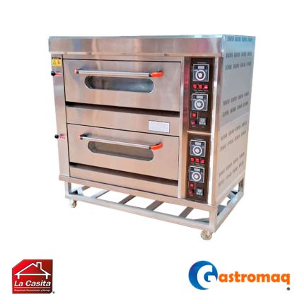 Horno De Piso 2 Cámaras a Gas Bandeja 40x60 cm. Gastromaq