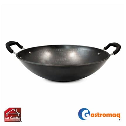 Sarten Wok Acero Al Carbono Negro Gastromaq