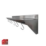 Repisa Mural 90x30 cm. Acero Con Ganchos CVC