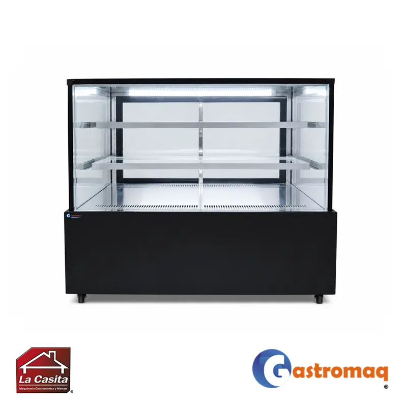 Vitrina-Pastelera-3-Niveles-Negra-1.2-mts.-Cuadrada-Gastromaq Vitrina Pastelera 3 Niveles Negra 1.2 mts. Cuadrada Gastromaq - Imagen 1