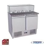 Mesón Saladette 2 Puertas Mármol / Vidrio GN 1/3 Bozzo