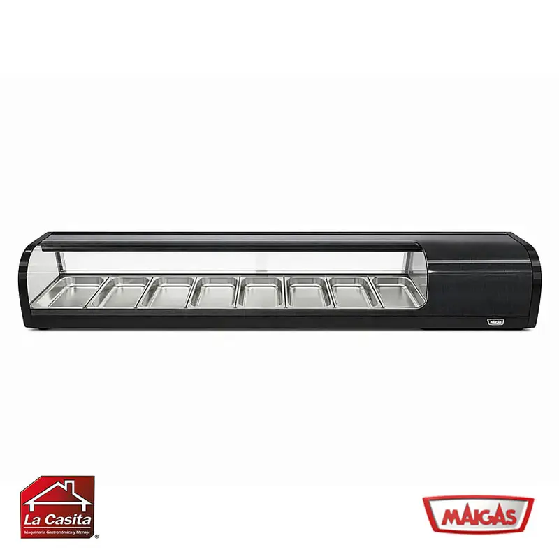 Vitrina-Sushi-Curva-1.8-mts.-Maigas Vitrina Sushi Curva 1.8 mts. Maigas - Imagen 1